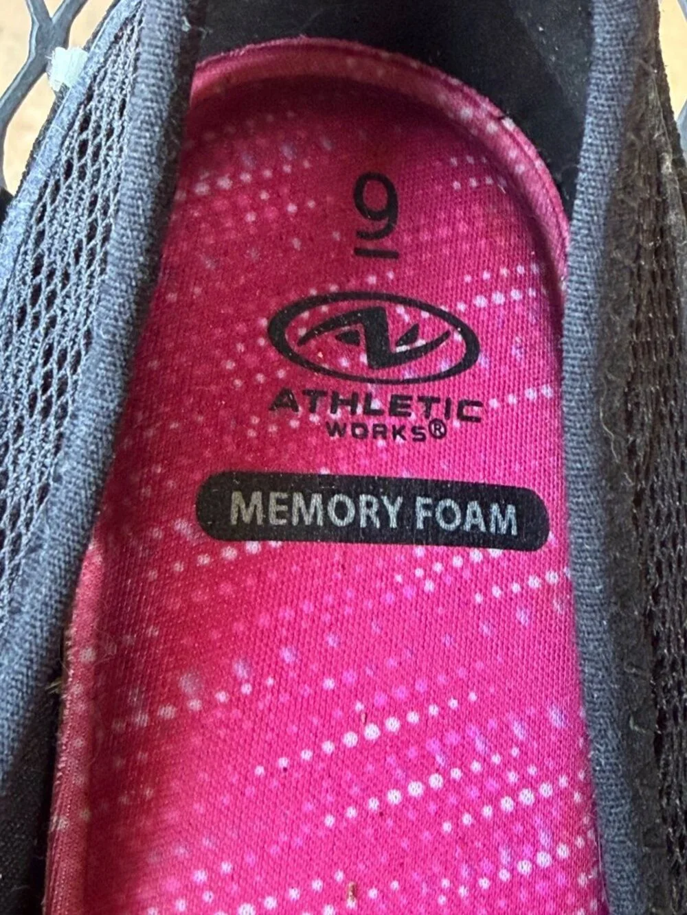 Athletic Works Mesh Black Slip-on Ballet Flats w/Memory Foam Women's Size 9